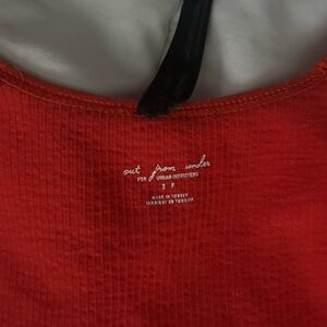 Urban Red Ribbed V-Neck Tank